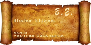 Blocher Elizeus névjegykártya